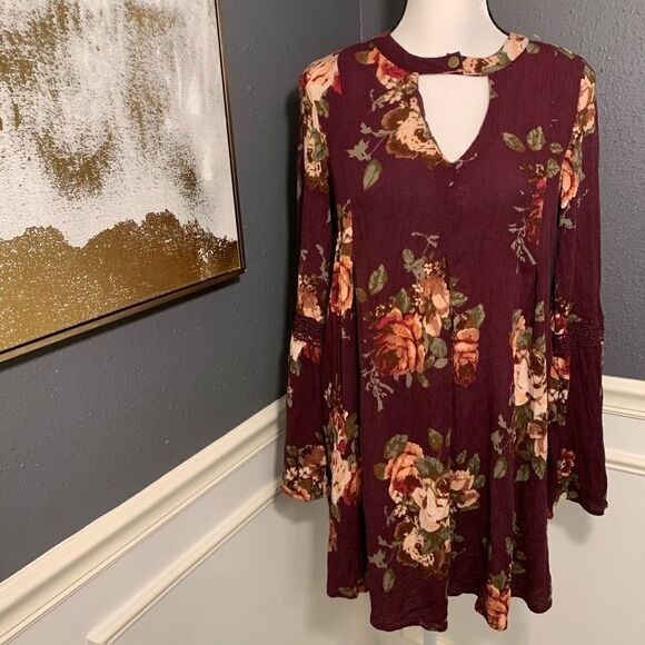 Altar’d State choker bell sleeved swing dress - Picture 1 of 6